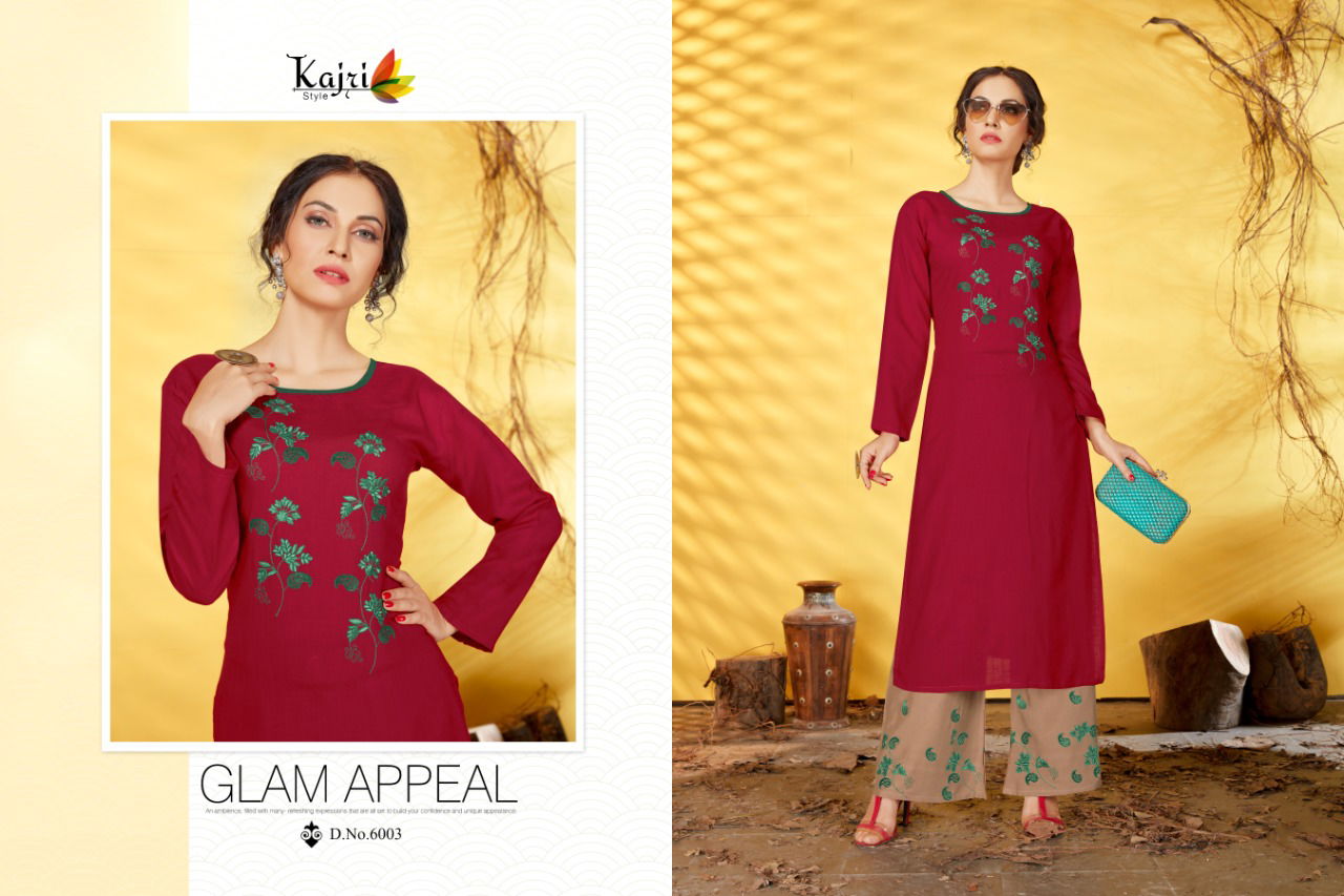 Kajri Noor 6 Hevay Rayon Designer Party Wear Kurti With Bottom Collection